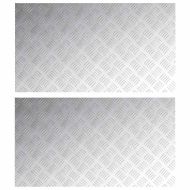 Стъпало Правоъгълна 2 pcs Сребрист 90 x 50 cm Алуминий