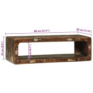 ТВ шкаф с рафт 80 x 30 x 25 см Масивна регенерирана дървесина