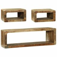 Комплект ТВ шкаф с рафт 3 pcs Кафяво Масивна дървесина от манго