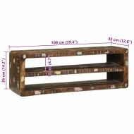 ТВ шкаф с рафт 100 x 32 x 36 см Масивна регенерирана дървесина