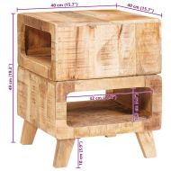 Крайна масичка Кафяво 40 x 40 x 49 см Солидно мангово дърво