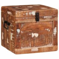 Кутия за съхранение със съхранение Кафяво Солидно мангово дърво