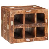 Винен рафт Кафяво 44 x 30 x 35 см Солидно възстановено дърво