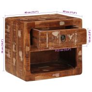 Стенно монтиран шкаф до легло Многоцветен 40 x 30 x 36 см