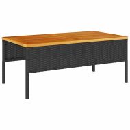 Градински Софа Комплект с възглавница 6 pcs Черно полиратан