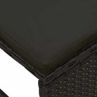 Градински Софа Комплект с възглавница 6 pcs Черно полиратан