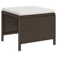 Градински Софа Комплект 6 pcs Кафяв и Кремав полиратан