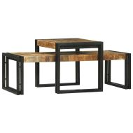 Масичка за кафе 2 pcs Кафяво Солидно мангово дърво