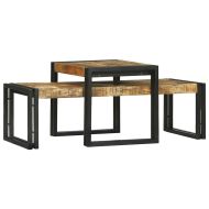 Масичка за кафе 2 pcs Кафяво Солидно мангово дърво