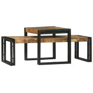 Масичка за кафе 2 pcs Кафяво Солидно мангово дърво