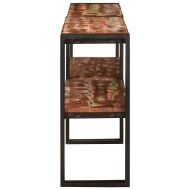 Конзолна маса с рафт Многоцветен Солидно възстановено дърво