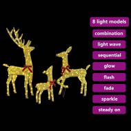 Семейство елени 3 pcs Топло бяло 68 x 26 x 127 см текстил