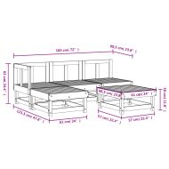 Градински лаундж комплект, 5 части, импрегниран бор