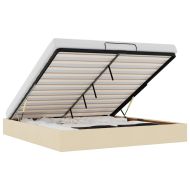 Османска рамка за легло без матрак, кремава, 180x200 см, плат