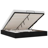 Османска рамка за легло без матрак, черна, 200x200 см, плат