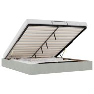 Османска рамка за легло без матрак, светлосива, двоен кадифе