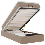 Османска легло с матрак, капучино, 90x190 см, изкуствена кожа