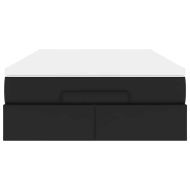 Османска легло с матрак, черно, 180x200 см, изкуствена кожа