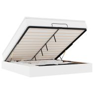 Османска легло с матрак, бяло, 180x200 см, изкуствена кожа