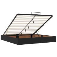 Османска легло с матраци, черно, 200x200 см, изкуствена кожа