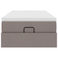 Османска легло с матрак, таупе, 80x200 см, плат