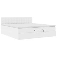 Османска легло с матрак, бяло, 180x200 см, изкуствена кожа