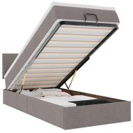 Османска легло с матрак, таупе, 80x200 см, плат