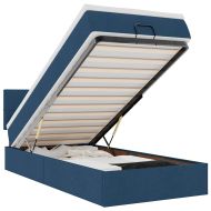 Османска легло с матрак и LED, синьо, 80x200 см, плат