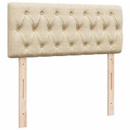 Османска легло с матрак и LED, кремаво, 120x190 см, плат