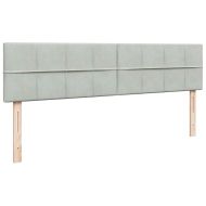 Османска легло с матраци и LED, светлосиво, 200x200 см, кадифе