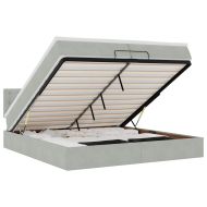 Османска легло с матраци и LED, светлосиво, 200x200 см, кадифе