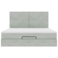 Османска легло с матраци, светлосиво, 200x200 см, кадифе