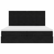 Османска легло с матраци, черно, 200x200 см, кадифе