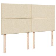 Османска легло с матрак и LED, кремаво, 180x200 см, плат