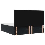 Османска легло с матраци и LED, черно, 200x200 см, кадифе
