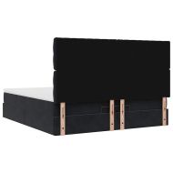 Османска легло с матраци и LED, черно, 200x200 см, кадифе