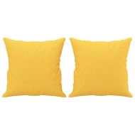 Декоративни възглавници, 2 бр, светложълт, 40x40 см, плат