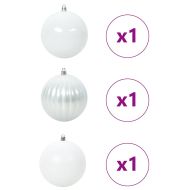 Комплект коледни топки XXL 3 pcs Бяло Пластмаса