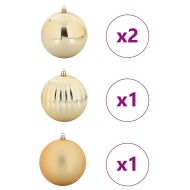 Комплект коледни топки XXL 4 pcs Златист Пластмаса