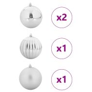 Комплект коледни топки XXL 4 бр. Сребристо Ø 20 см Пластмаса