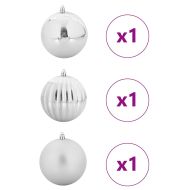 Коледен кълбо комплект XXL 3 pcs Сребрист Пластмаса