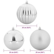 Коледен кълбо комплект XXL 3 pcs Сребрист Пластмаса