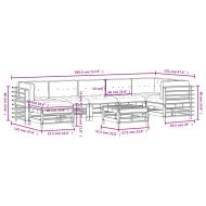 Градински комплект с възглавници, 8 части, дугласко дърво масив