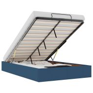 Османска рамка за легло без матрак, cиня, 120x190 см, плат