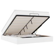 Османска легло с матраци, бяло, 200x200 см, изкуствена кожа