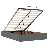 Османска легло с матрак, тъмносиво, 120x190 см, плат