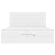 Османска легло с матраци, бяло, 200x200 см, изкуствена кожа