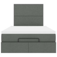 Османска легло с матрак, тъмносиво, 120x190 см, плат