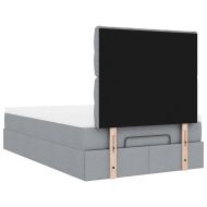 Османска легло с матрак, светлосиво, 120x190 см, плат