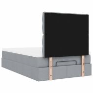 Османска легло с матрак и LED, светлосиво, 120x190 см, плат